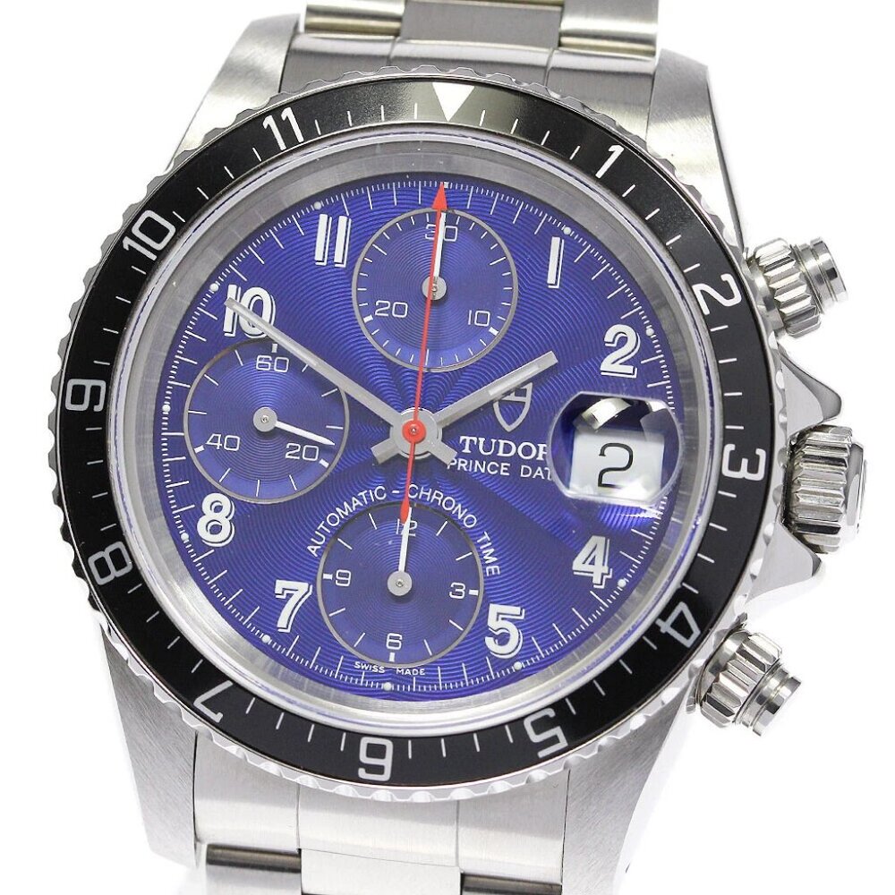 TUDOR Prince Date Chrono Time Cal.7750 blue Dial Automatic Men's